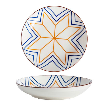 Nordic Style Minimalist Underglaze Color Ceramic Dinner Plate