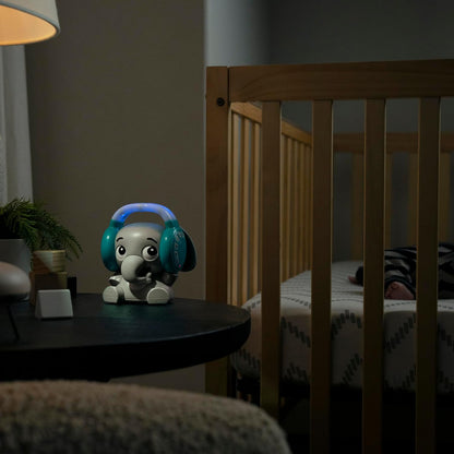 Little Genius Earl the Elephant Baby Sound Machine and Music Player, Included Music and Sounds, White Noise, Bluetooth, Stream Music, Multi-Color Night Light, Use Day and Night, Infant to Toddler