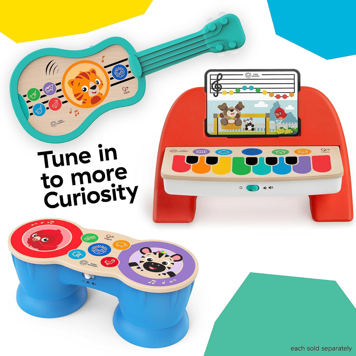 Little Genius Sing & Strum Magic Touch Ukulele Wooden Musical Toy, Ages 6 Months+, Multicolored