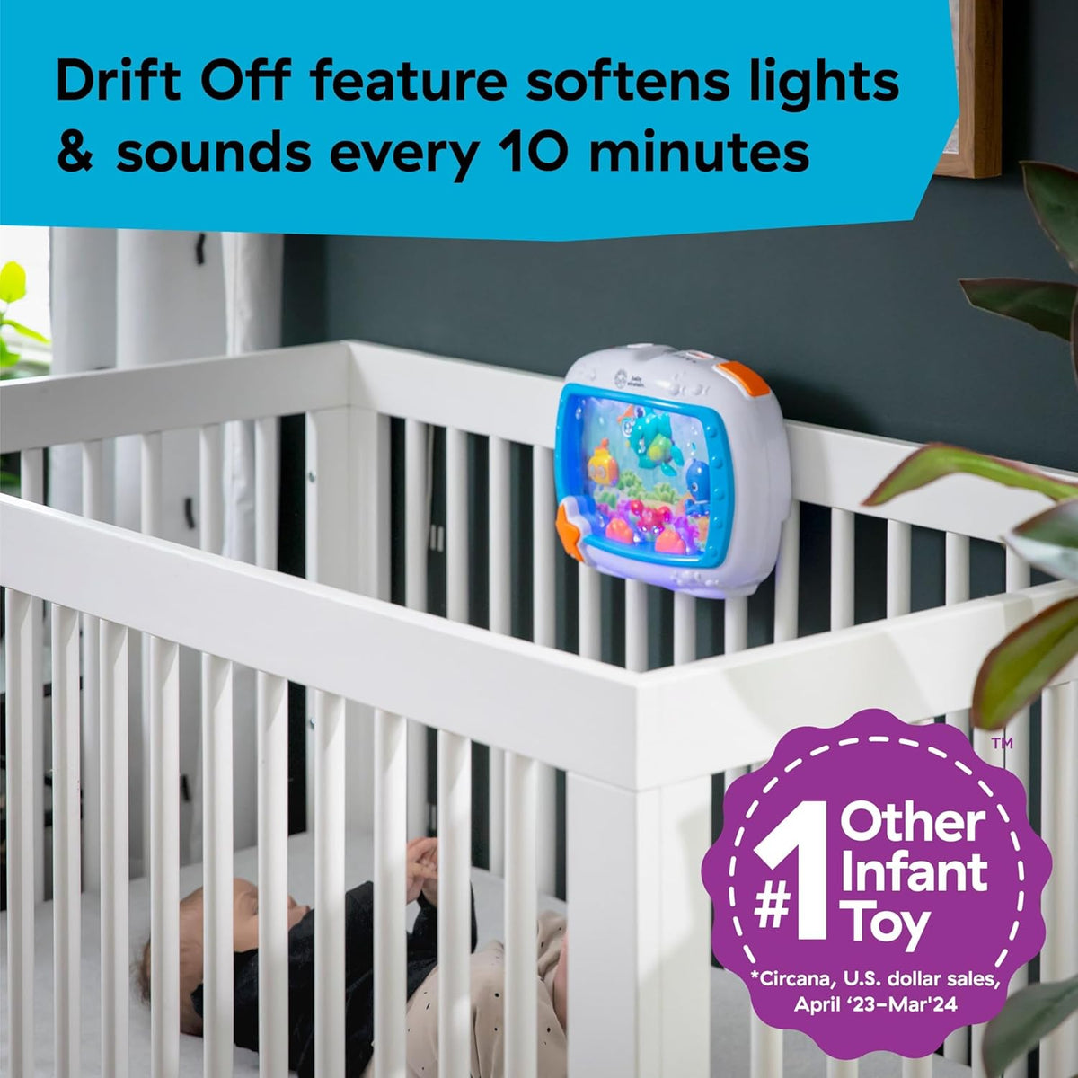 Little Genius Sea Dreams Soother Musical Crib Toy and Sound Machine, Newborn and up