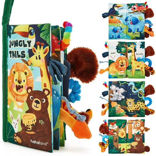 hahaland Baby Books 0-6 Months, Infant Tummy Time Toy High Contrast Sensory Baby Toys 6 to 12 Months Touch Feel Book Baby Gifts for Boy Girl 0-3 Months Easter Basket Stuffers