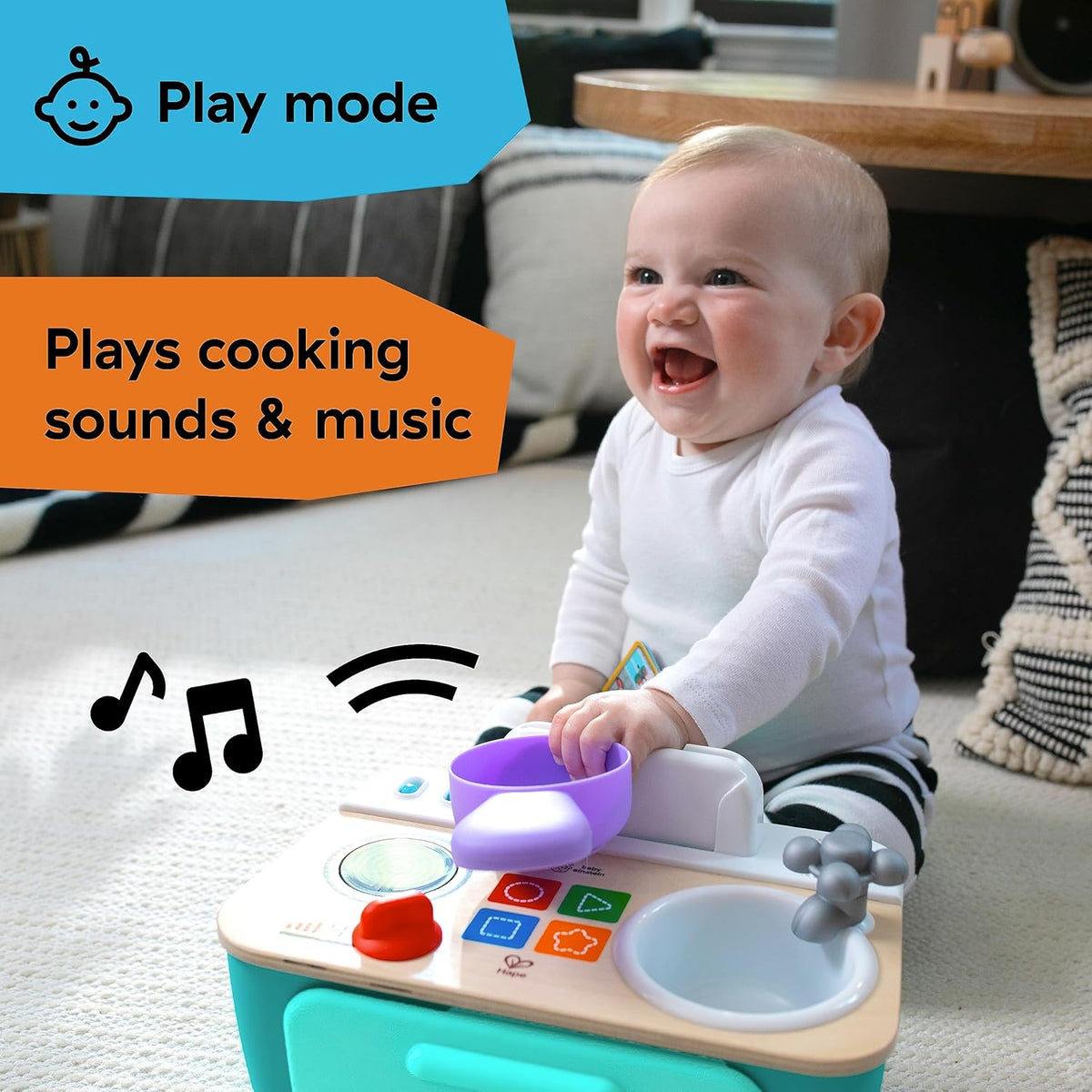 Little Genius Magic Touch Kitchen Pretend to Cook Toy with Real Sounds and Music, Fine Motor Skill Development, Grows from Infant to Toddler, for Ages 9 Months and Up