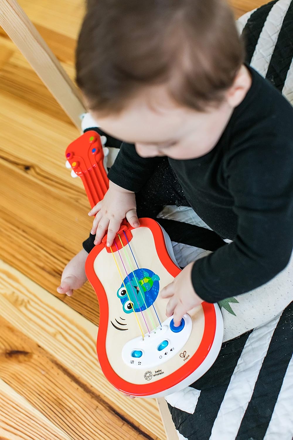Little Genius Magic Touch Ukulele Wooden Musical Toy, Ages 12 months+, Red