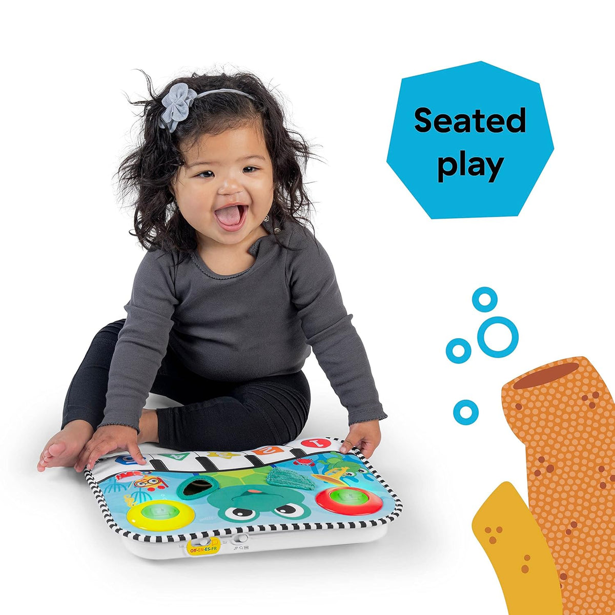 Little Genius Ocean Explorers Neptune's Kick & Explore Musical Kick Pad & Crib Toy, Tummy Time Mat, Learning Toy, for Ages 0 Months and up