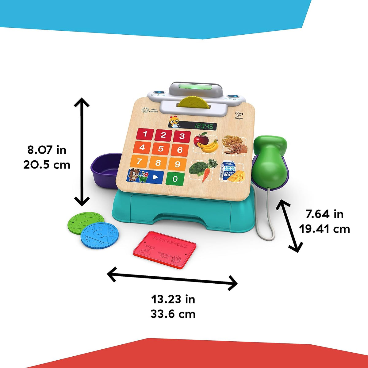 Little Genius Magic Touch Cash Register Pretend to Check Out Toy, with Real Sounds and Music, Ages 9 Months and Up