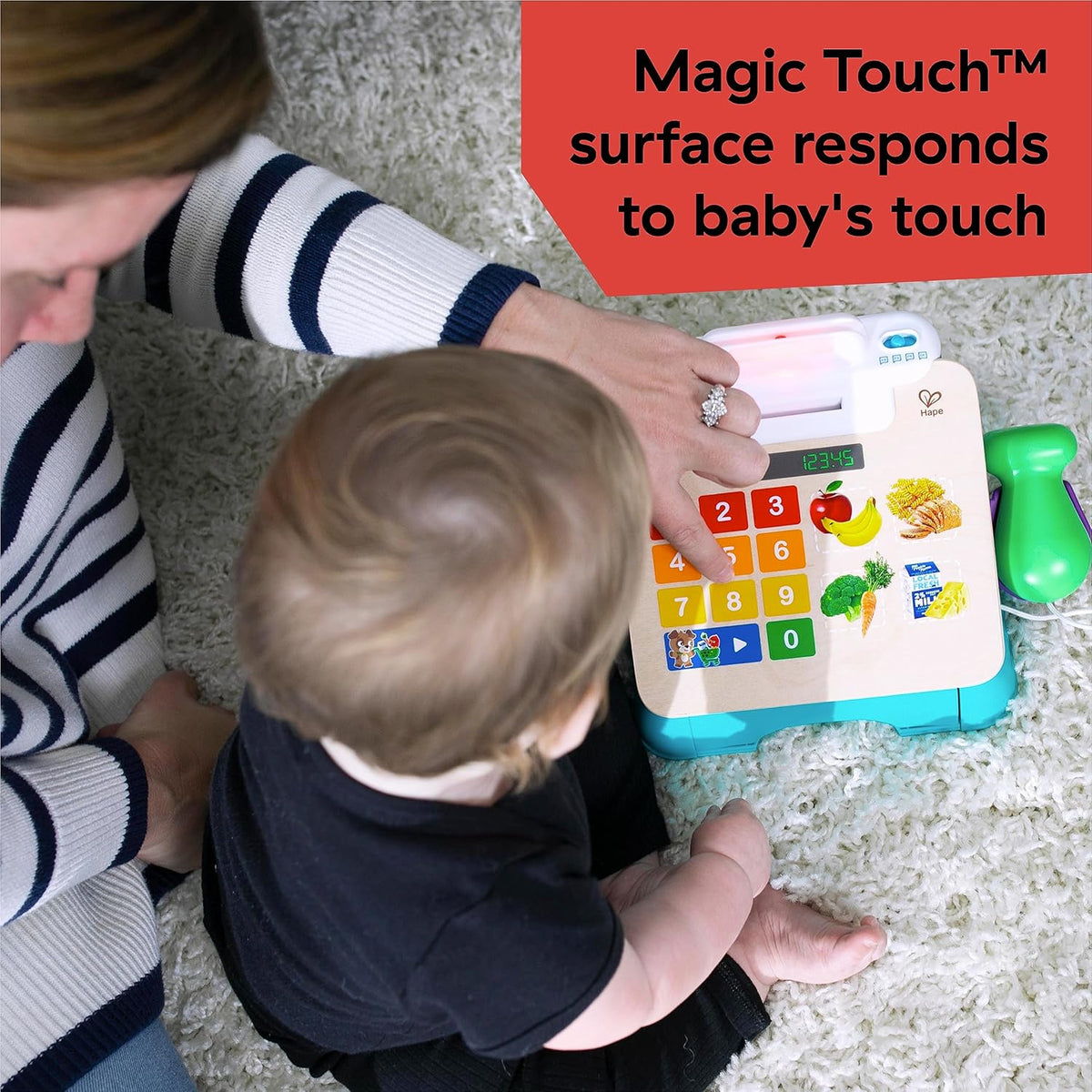 Little Genius Magic Touch Cash Register Pretend to Check Out Toy, with Real Sounds and Music, Ages 9 Months and Up