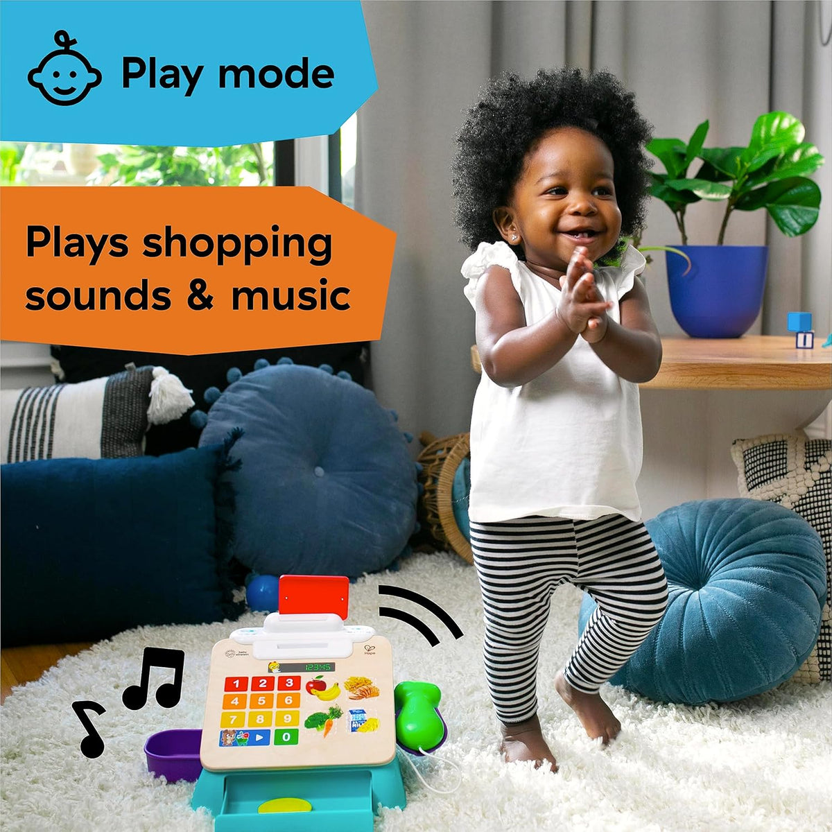 Little Genius Magic Touch Cash Register Pretend to Check Out Toy, with Real Sounds and Music, Ages 9 Months and Up