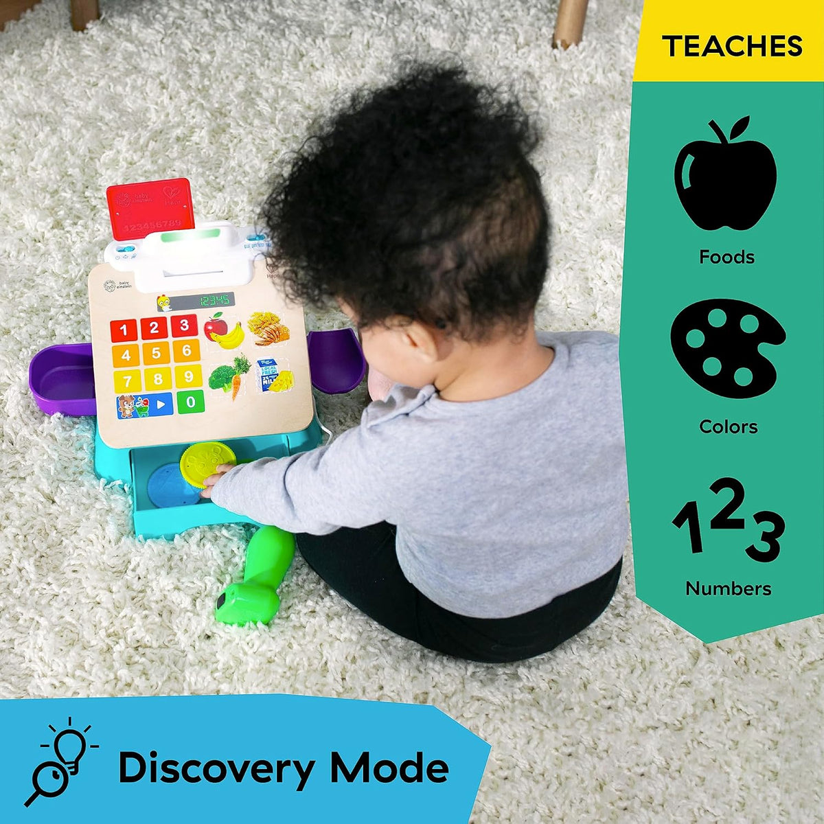 Little Genius Magic Touch Cash Register Pretend to Check Out Toy, with Real Sounds and Music, Ages 9 Months and Up