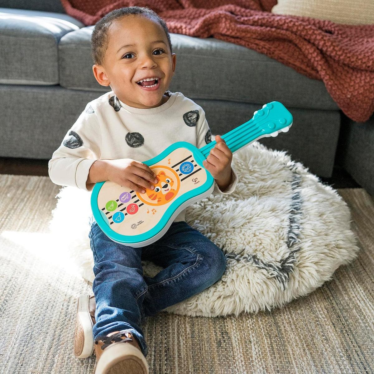 Little Genius Sing & Strum Magic Touch Ukulele Wooden Musical Toy, Ages 6 Months+, Multicolored