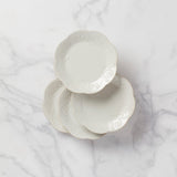 French Perle White 4-Piece Dessert Plate Set